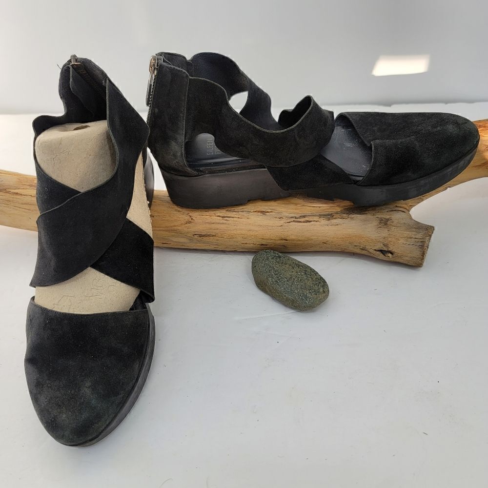 Eileen fisher Carver pebbled nubuck leather shoes